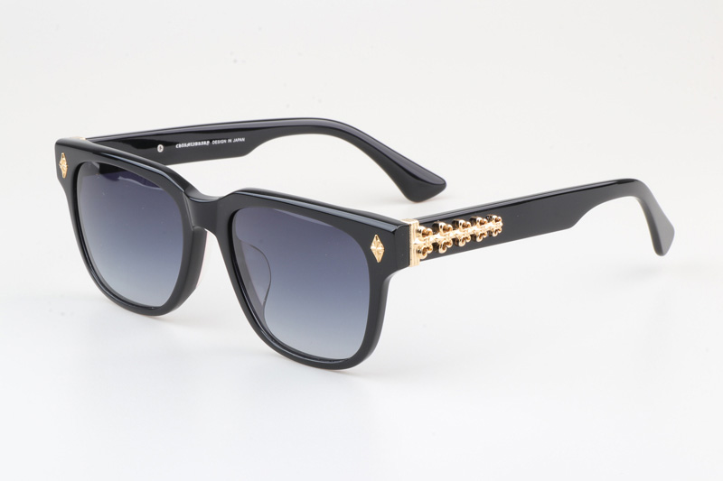 Givenhed II Sunglasses Black Gold Gradient Blue