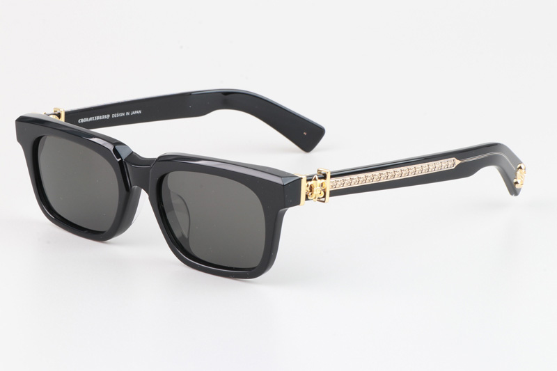 See You In Tea Sunglasses Black Gold Gray